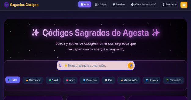 Custom website for Sagrados Códigos - Professional web development